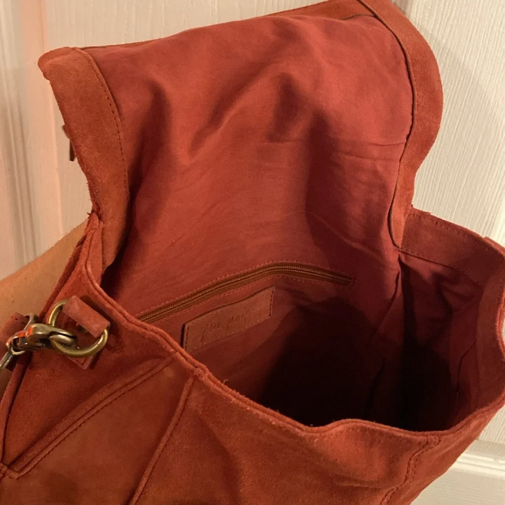 Free People Camilla Convertible Suede Red Leather Backpack